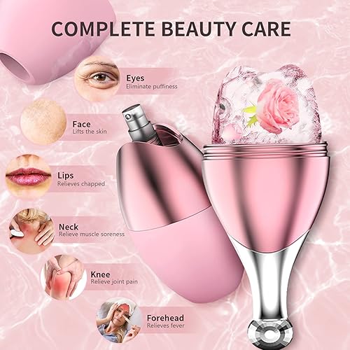 Miniatura 4 de Rodillo de hielo rodillo facial de hielo 2 en 1 rodillo facial de hielo rodillo de belleza facial cubo de hielo molde de silicona para mejorar el