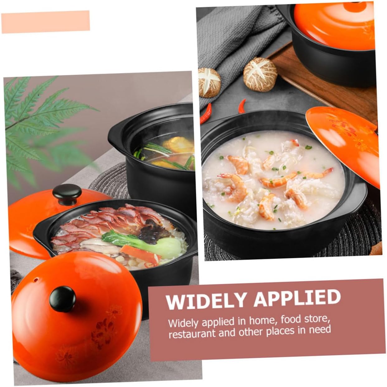 Ceramic Casserole Stewing Pot with Lid Heat Resistant Cookware for Soup and Porridge Energy Saving Design for Family Meals and Daily Cooking