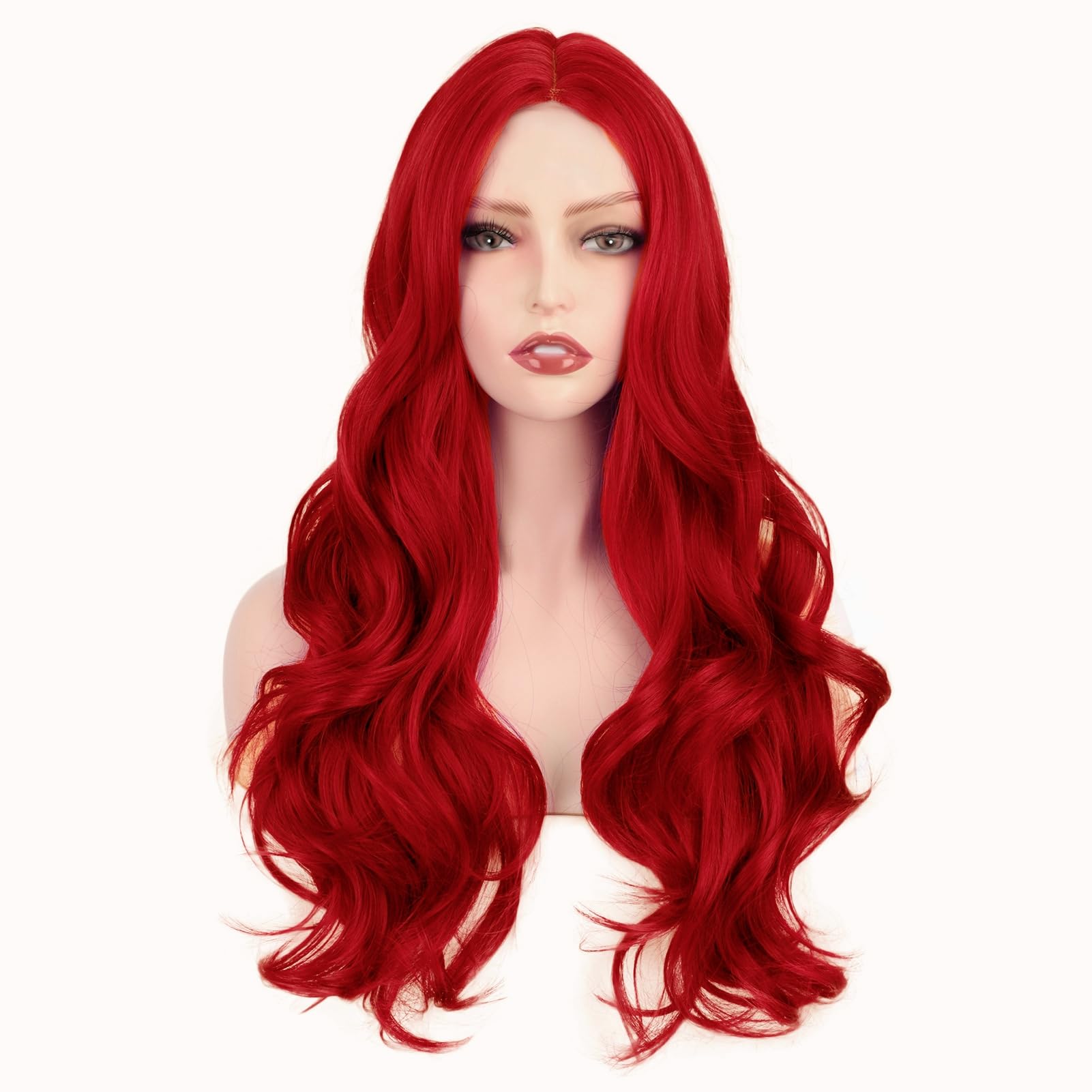 Sabosi Red Wavy Wig for Women - Long, Curly, Natural Looking Synthetic Wig - Heat Resistant, Daily & Party Use - Image 2