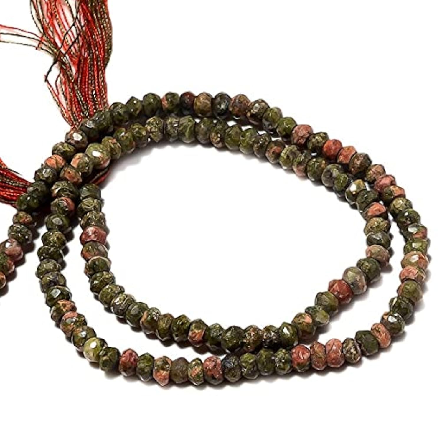 Perles unakite régulières 3.5mm pour éviter les fils de bijoux bloqués