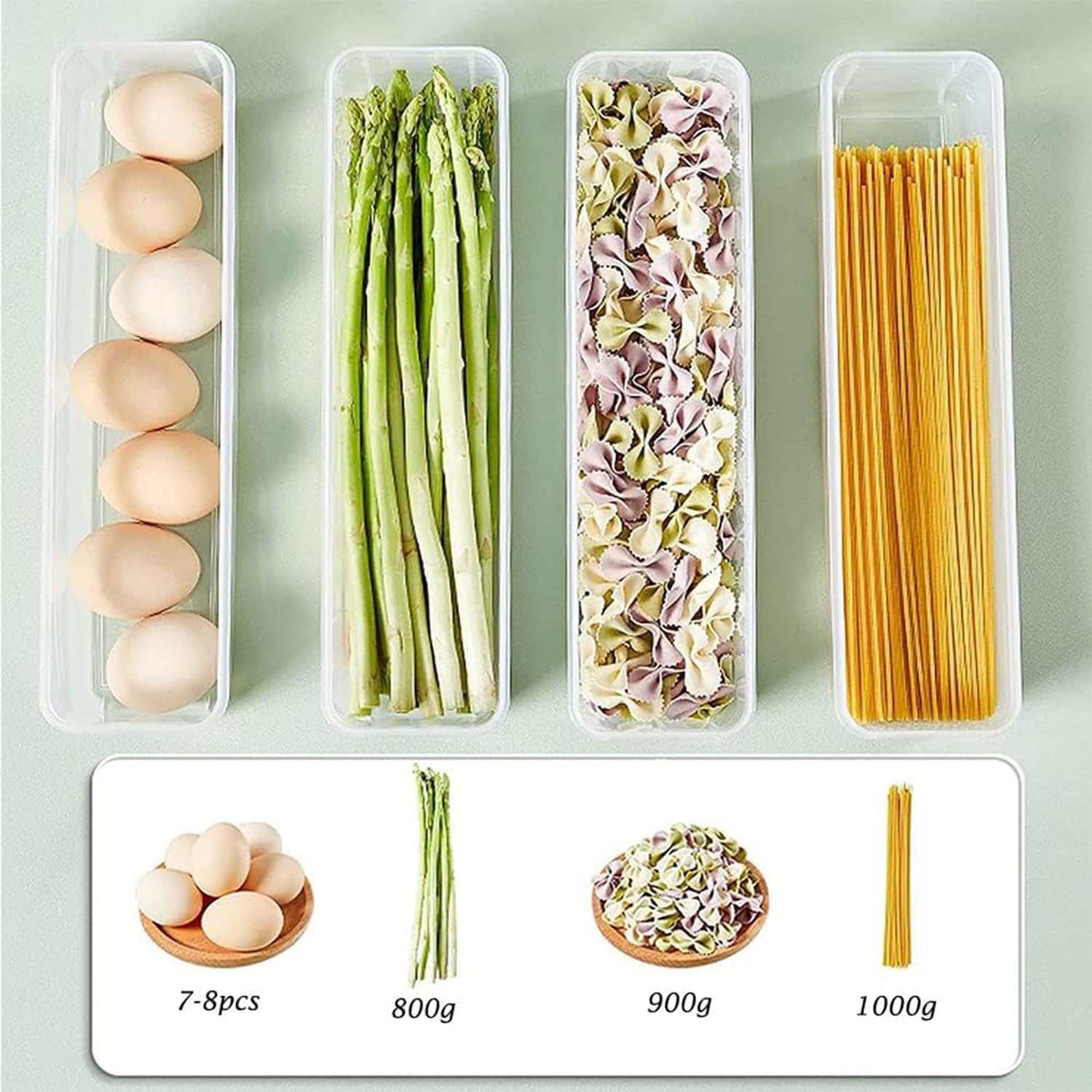 2 Pezzi Contenitori per Pasta, Contenitori per Alimenti, Conservazione Degli Spaghetti, Scatola per Spaghetti, Contenitori per Alimenti Ermetici per Conservazione Cereali, Noci, Fagioli