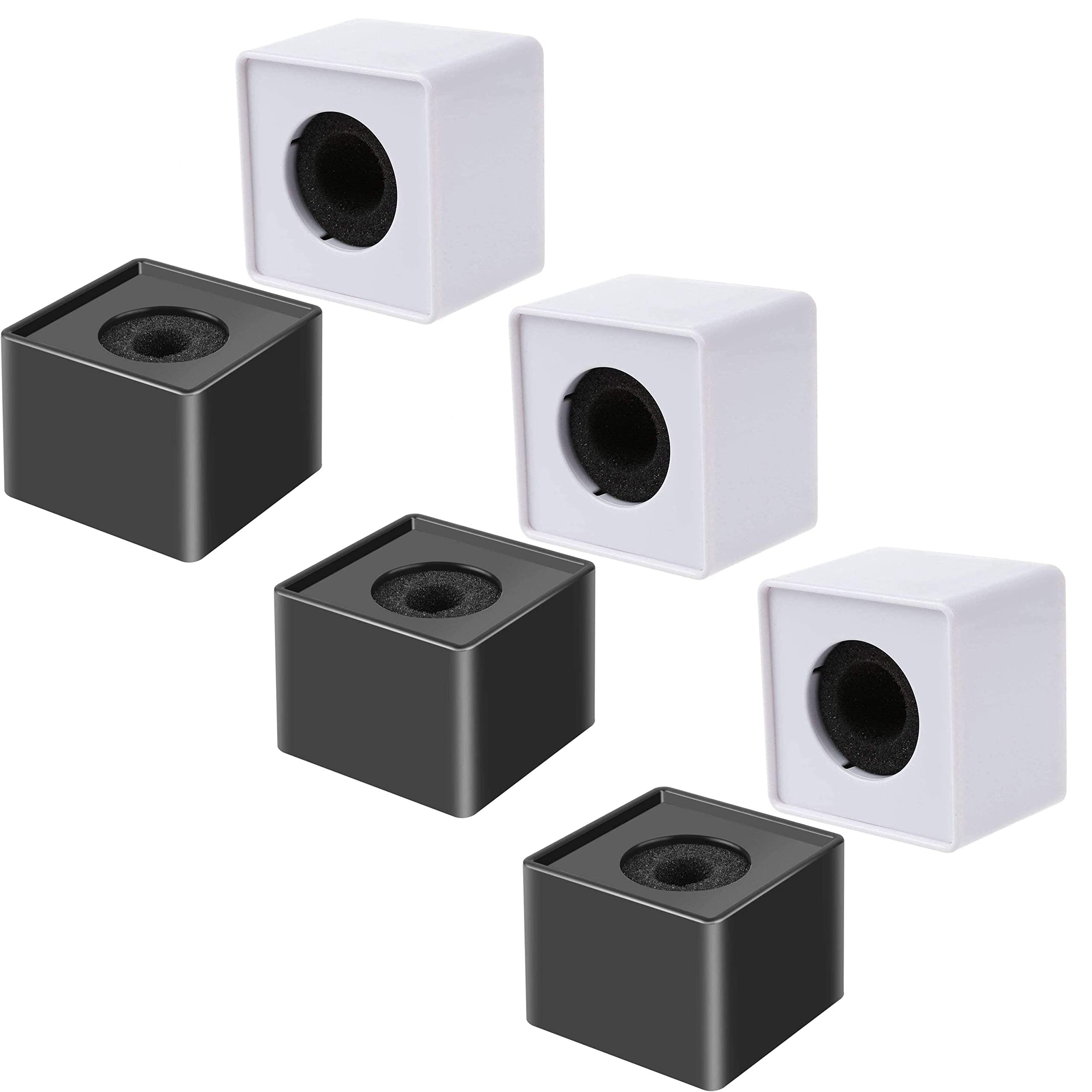 RODZ 6 Pcs ABS Injection Molding Square Interview Mic Microphone Logo Flag Station Logo -White and Black-image-18