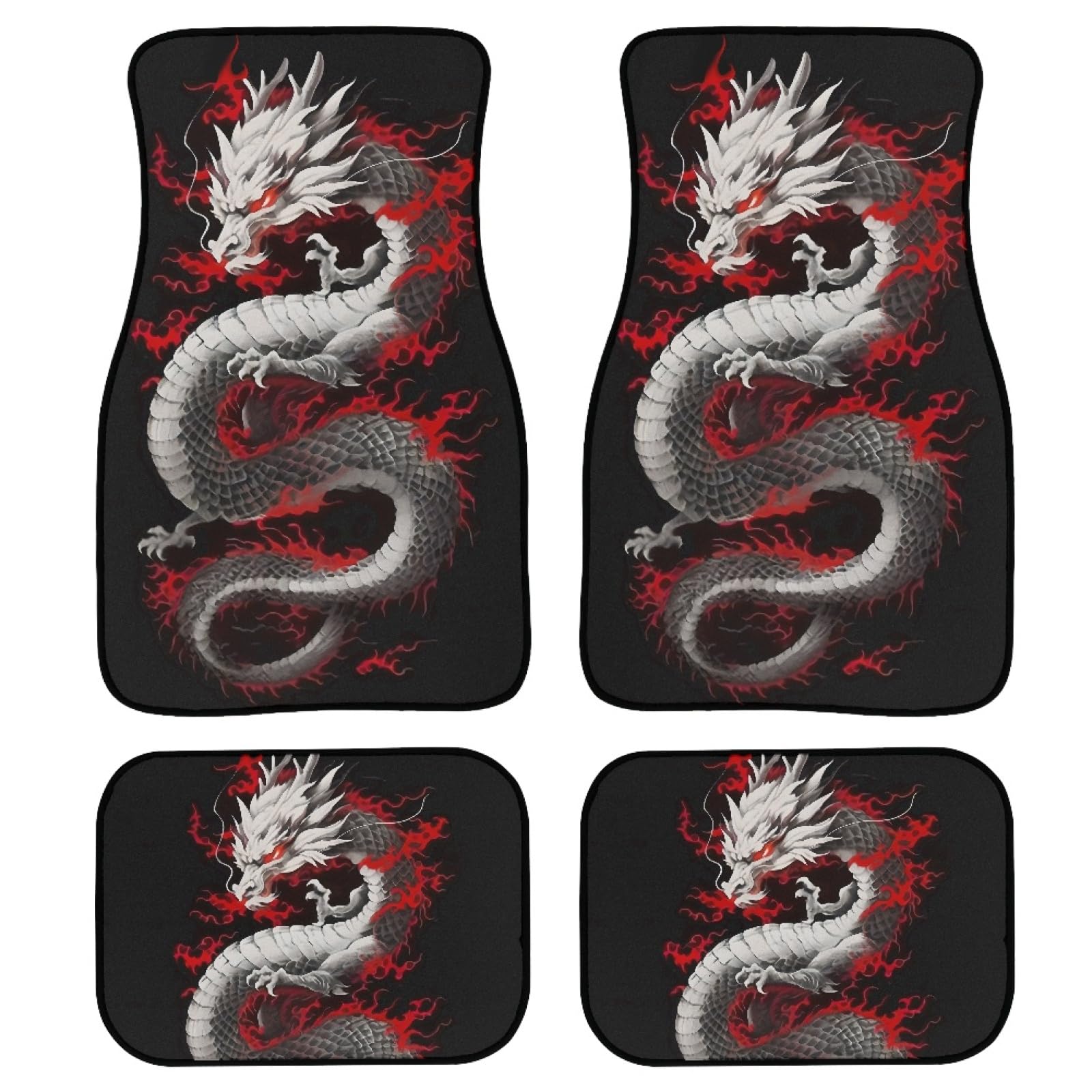 Photo 1 of Biyejit Dragon Print Car Floor Mats (Set of 4)