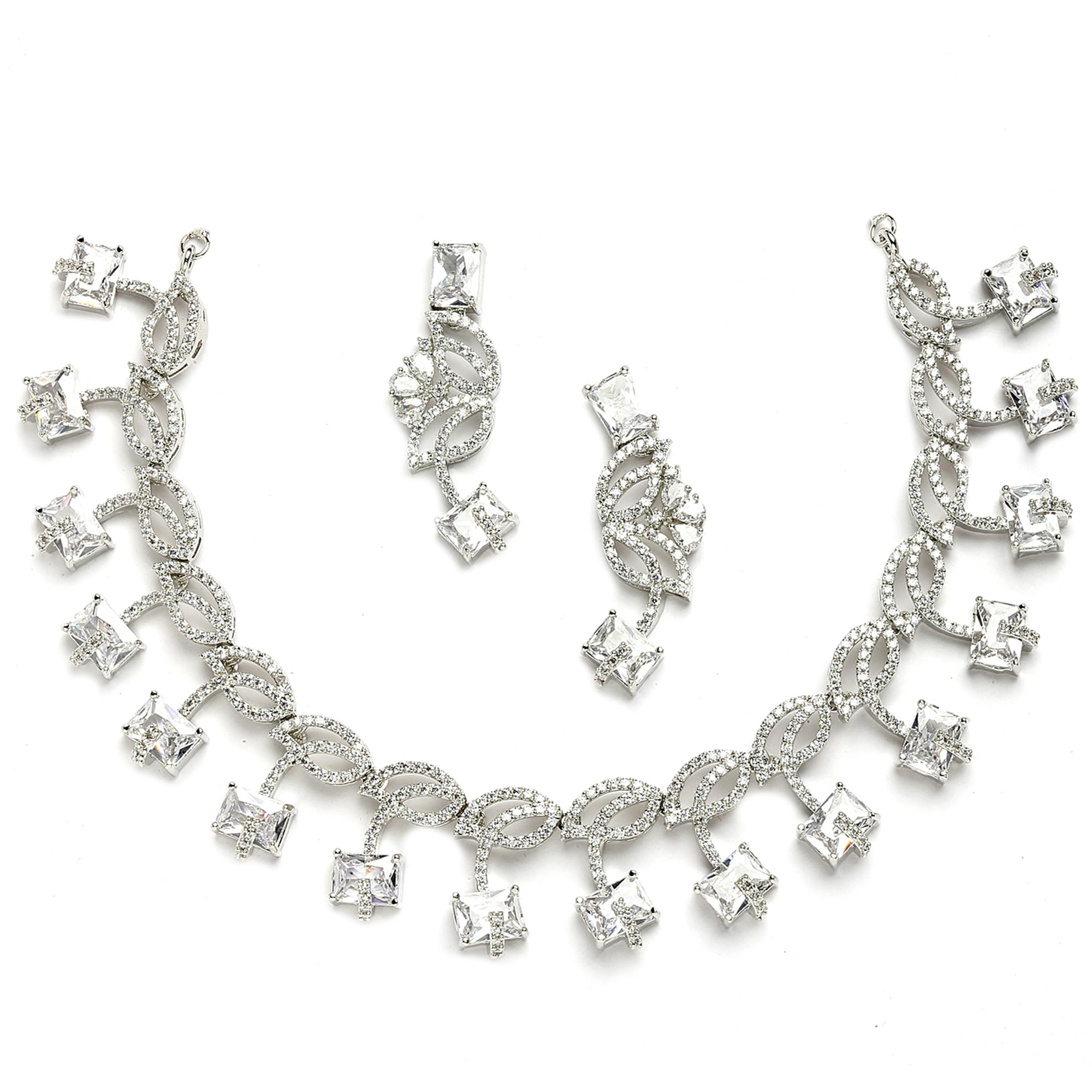 See full amazon price history chart for ZENEME Rhodium-Plated with Silver-Toned Leaf Design White American Diamond Studded Jewellery Set (White) ZENEME Rhodium-Plated with Silver-Toned Leaf Design White American Diamond Studded Jewellery Set (White) (B0BQJX55TG) Amazon Price History, Amazon Price Tracker