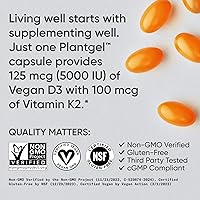 Vista 4 de Sports Research® Vitamina D3 + K2 con aceite de coco, vitamina D vegana 5000iu y vitamina K Mk7 de 100 mcg para apoyo óseo e inmunológico