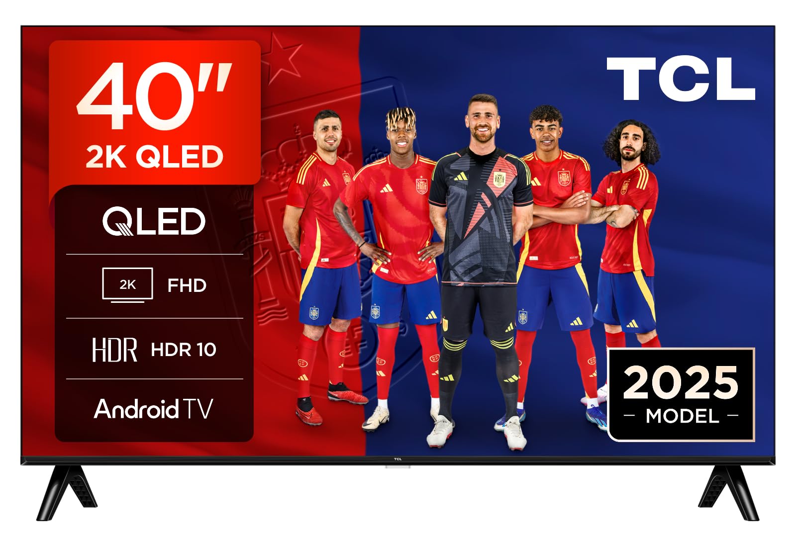 TCL 40V5C Televisor 40 Pulgadas QLED Full HD Smart TV, Android TV, Google Cast, Google Home, HDR, Dolby Audio, Diseño Delgado