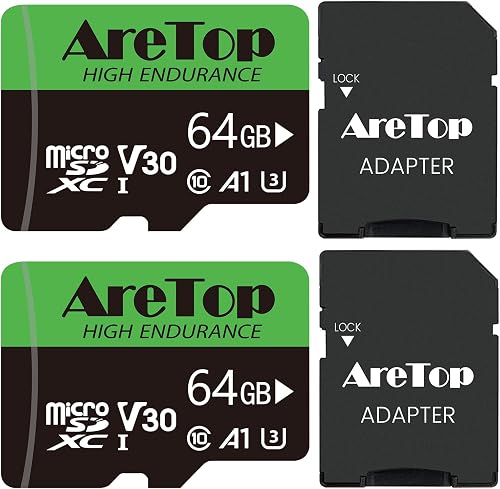 Carte Micro SD 64GB Lot de 2, U3 90MB/s AreTop