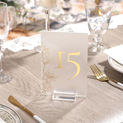 Miniatura 70 de UNIQOOO Paquete de 6 letreros acrílicos esmerilados en blanco para mesa de boda, 11 x 14 pulgadas, hoja acrílica para soporte de números de mesa
