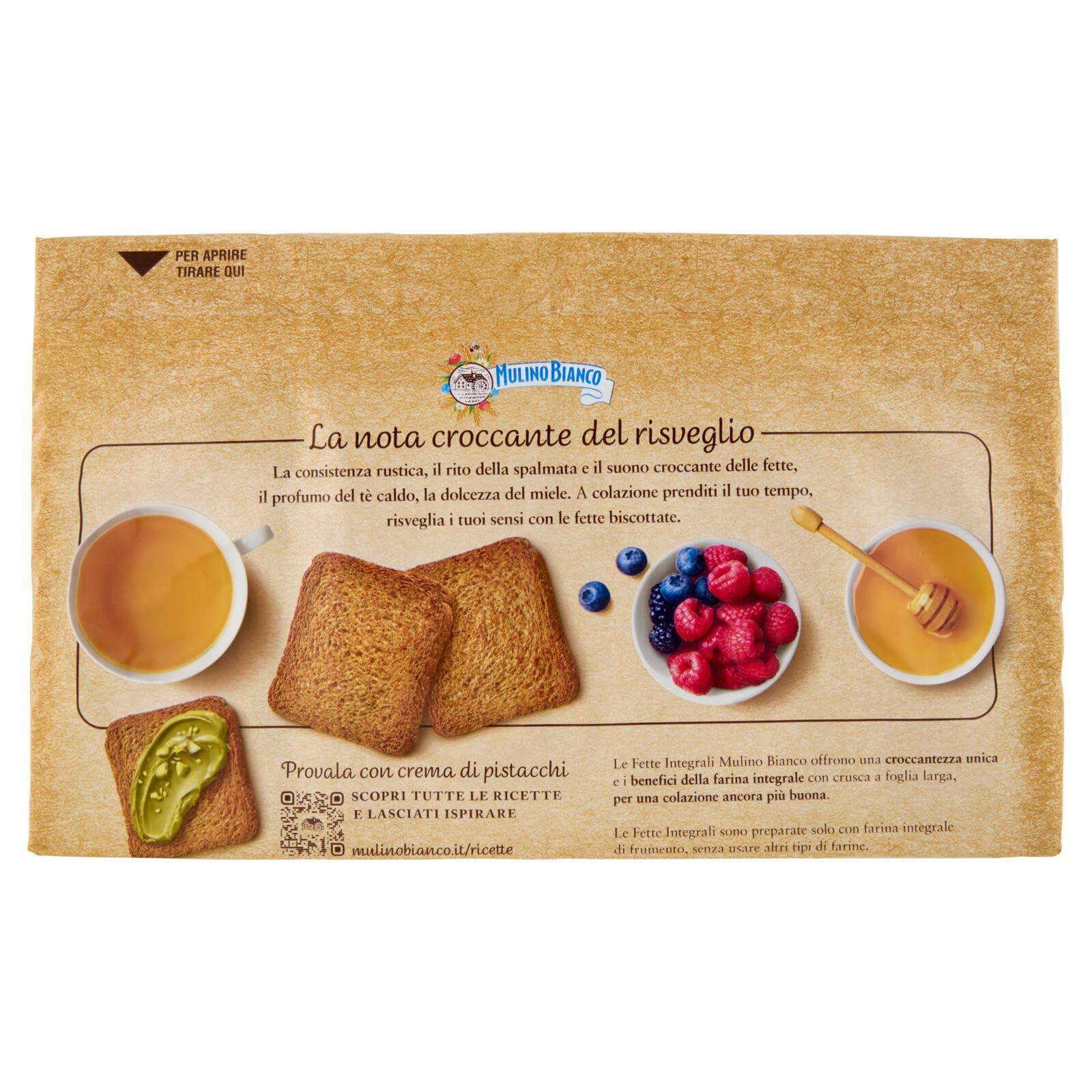 Italian Gourmet Bundle Knusprige Vollkornscheiben 6x630g Frühstück | Ballaststoffreiche Knusperscheiben für Frühstück, Nettogewicht 3,78kg + Kostenlos Polpa 400g