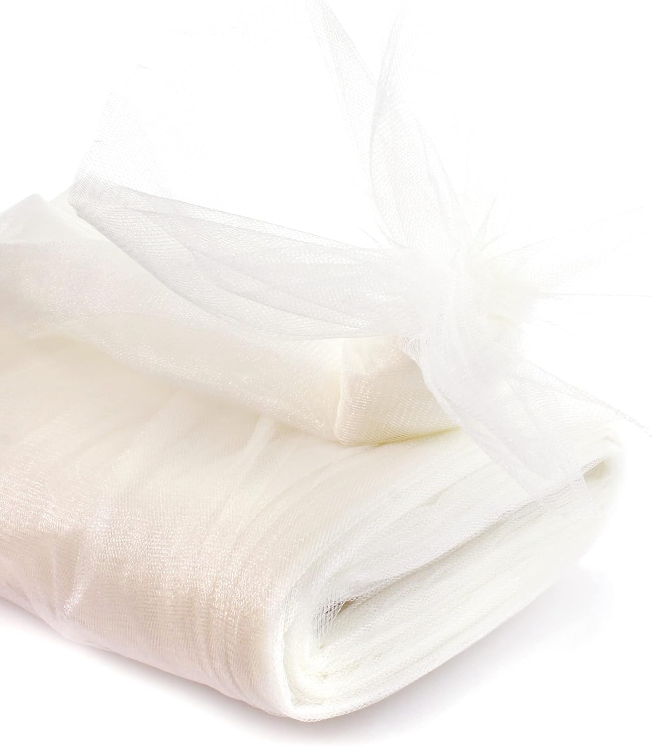 HairBow Center 54'' by 25 Yards Shimmer Tulle Fabric Bolt For Crafts, Weddings, Party Decorations, Gifts - Off-White