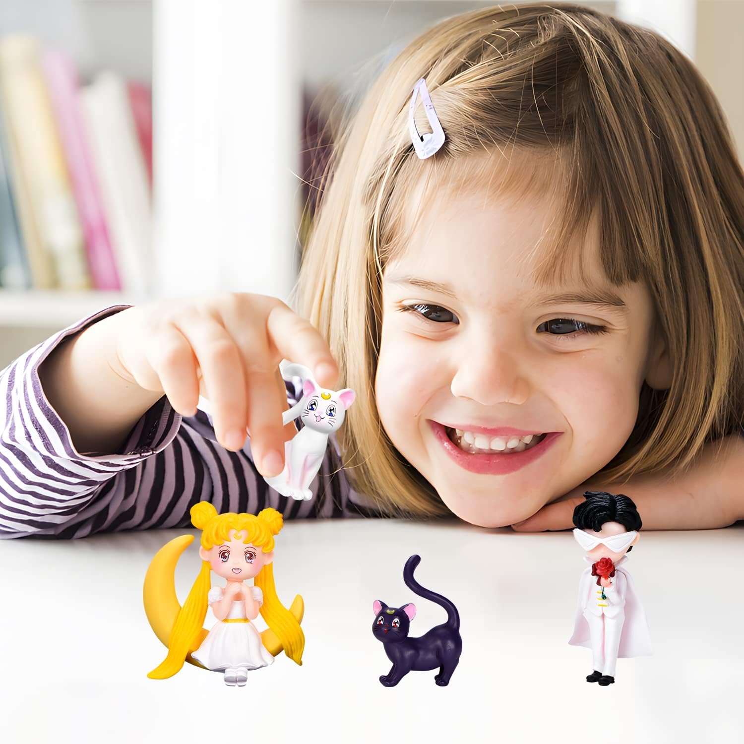 Cake Toppers Lisa Figurine Noire - 4 Pièces Décoration Gâteau Anniversaire Dessin Animé