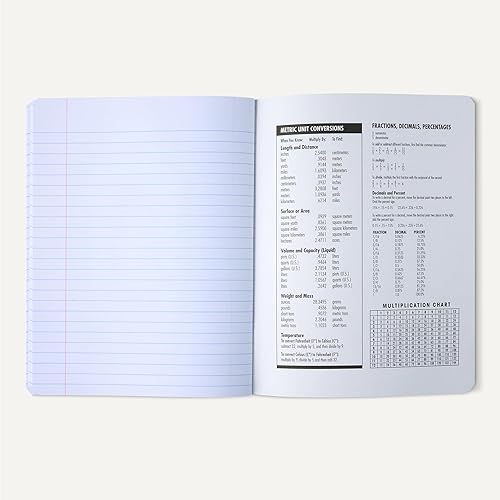 Miniatura 4 de Tienda Basics Composition - Cuaderno a granel, con rayas universitarias, 100 hojas, 9.75 x 7.5 pulgadas, negro mármol, paquete de 12