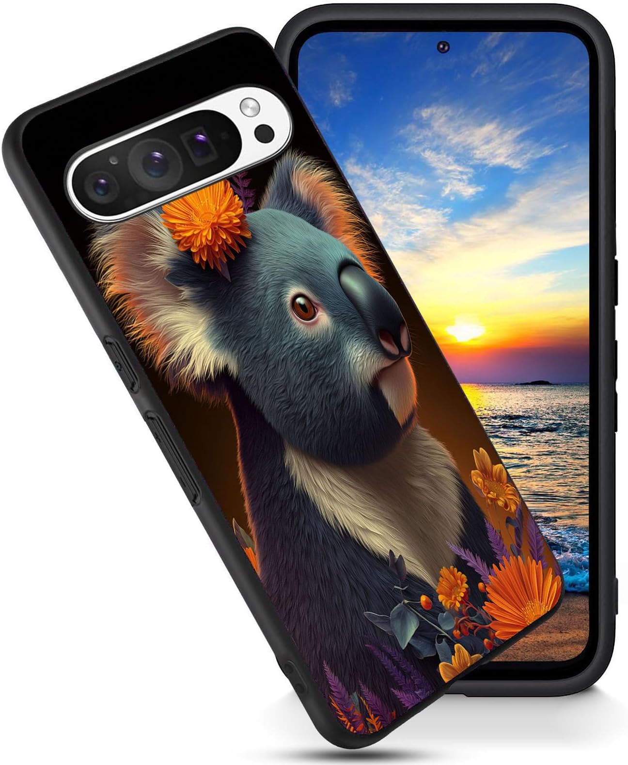 Designed for Google Pixel 10 Pro XL 6.8" Case,Soft Frosted TPU Ultra Thin Cover,Shock-Absorption,Anti-Scratch Protective Case,Koala Flower