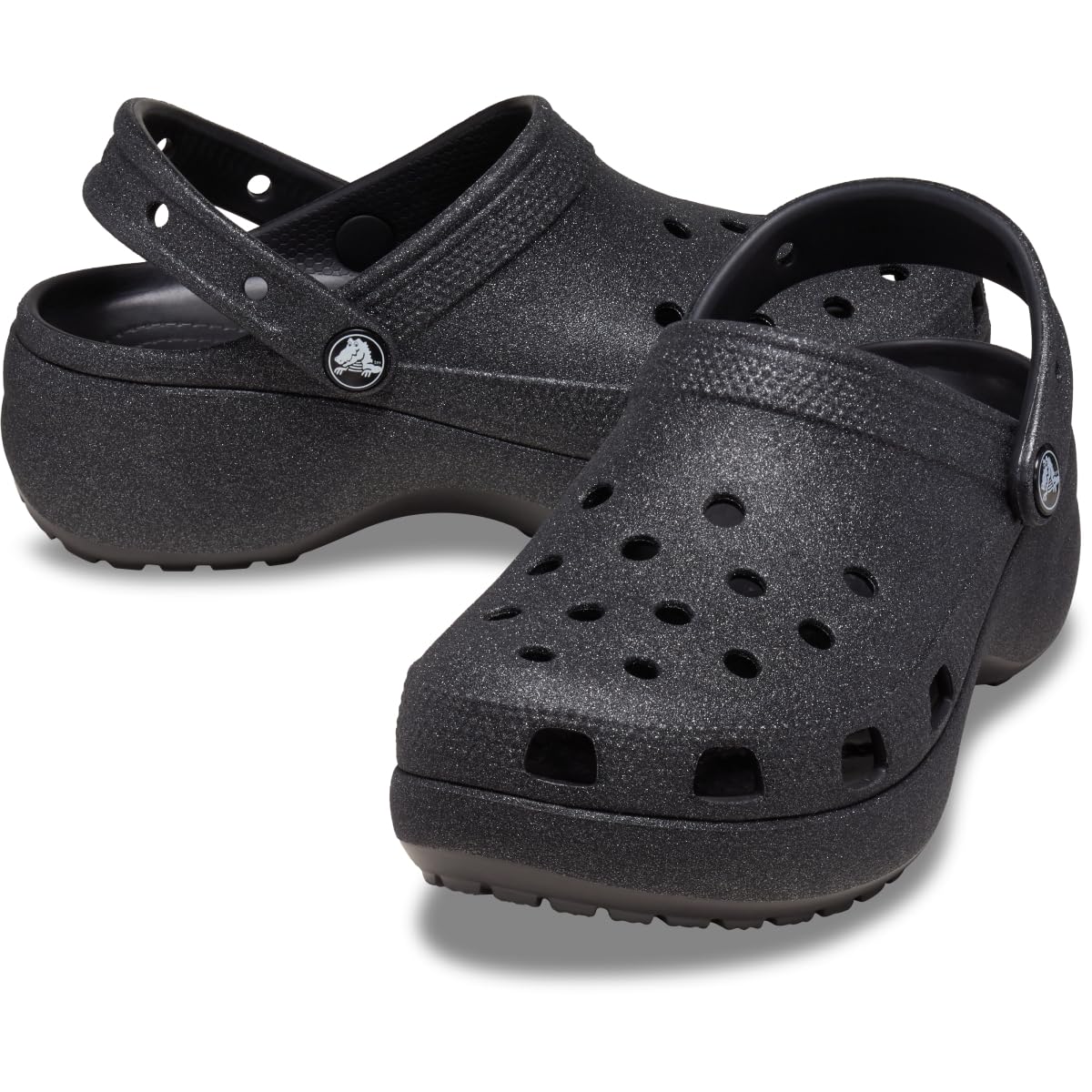 Crocs Women's Classic Platform Glitter Clog 36-37 EU Black