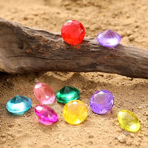 Miniatura 4 de Juguetes de buceo de gemas para piscina, juguetes de arena, cofre del tesoro de diamantes de 14 colores, juego de verano de buceo pirata, juguete