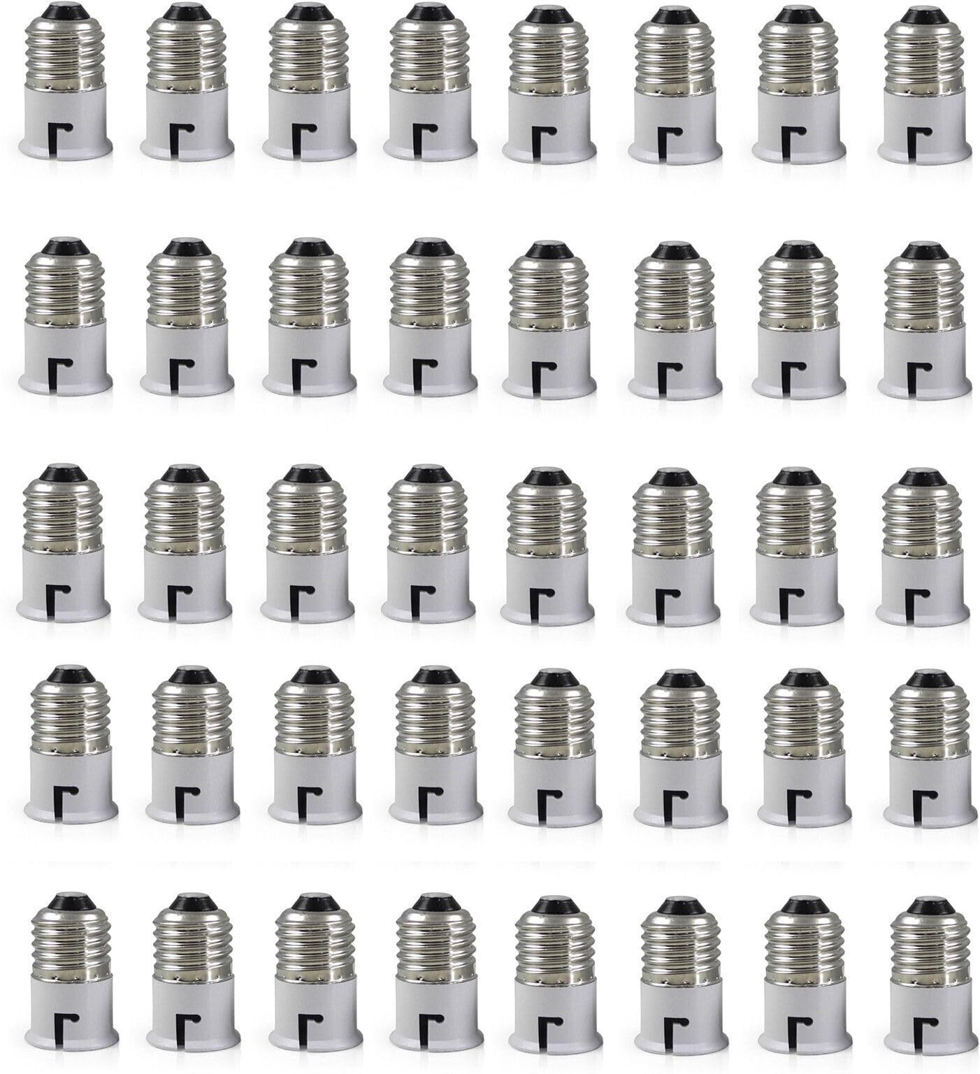 EVEHANGER E27 TO b22 Bulb Convertor Lamp Base Socket, Bulb Adapter Lamp Base Socket Extender for LED, CFL & Halogen Bulbs – Heat Resistant, Durable & Easy Installation Pack of 40