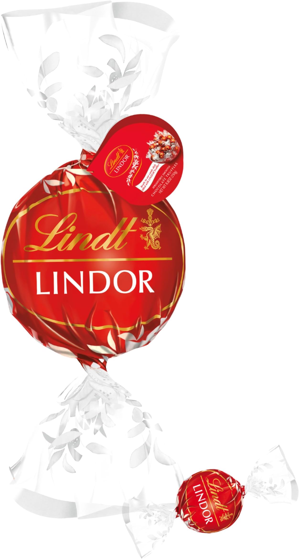 Lindt LINDOR Holiday Milk Chocolate Truffle Candy Maxi Ball, 8.8 oz.