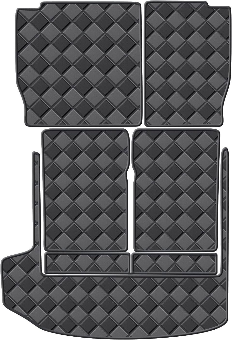 Cargo Mat for Cadillac XT6 2020-2026 6 Seats Trunk Mat & 2ND+3RD Row Rear Backrest Mat, All Weather Rear Cargo Liner Back Seat Cover Protector(Available with 3rd-Row Power Folding Seats)