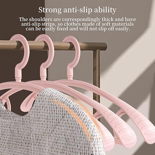 Miniatura 3 de Percha de plástico para ropa, extra grueso, hombro ancho, para adultos, rotación de 360 grados, antideslizante, soporte de ropa estándar, ideal para