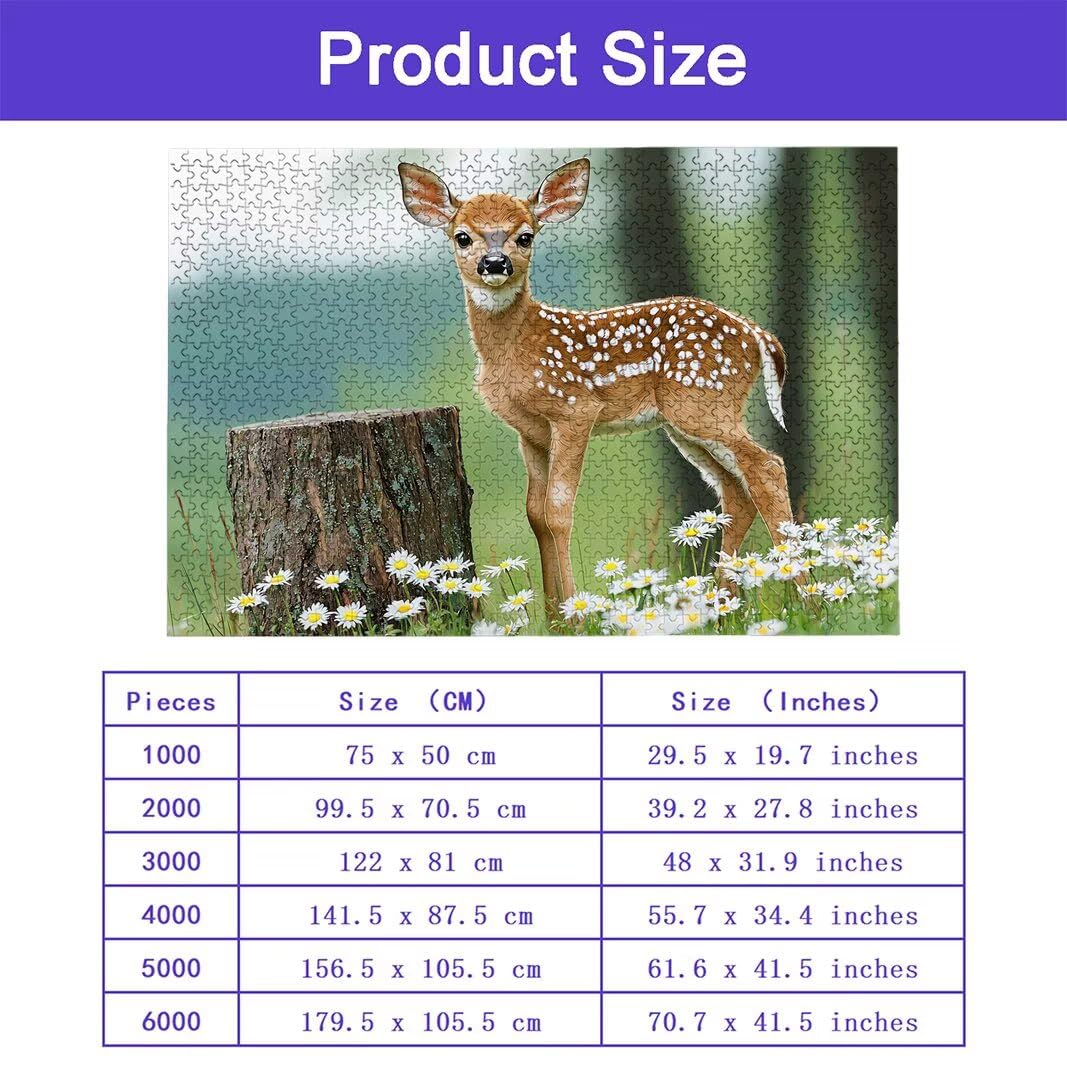 Puzzle 5000 Pezzi Arte per Adulti e Ragazzi, Puzzle Cervo in Legno per Adulti, Puzzles 5000 Pezzi Fiori Impegnativo per Tutta la Famiglia, Puzzles con Scatola per Decorazioni Casa, Regalo Donna, -7345