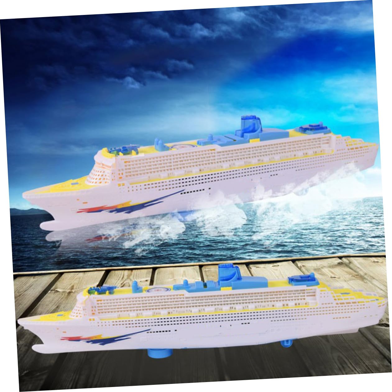 Abaodam Giocattolo Nave da Crociera Elettrica Luci LED e Suoni | Riproduzione Miniatura Ocean Liner in Plastica, per Ragazzo Ragazza e Ragazzi, Mini Giocattolo