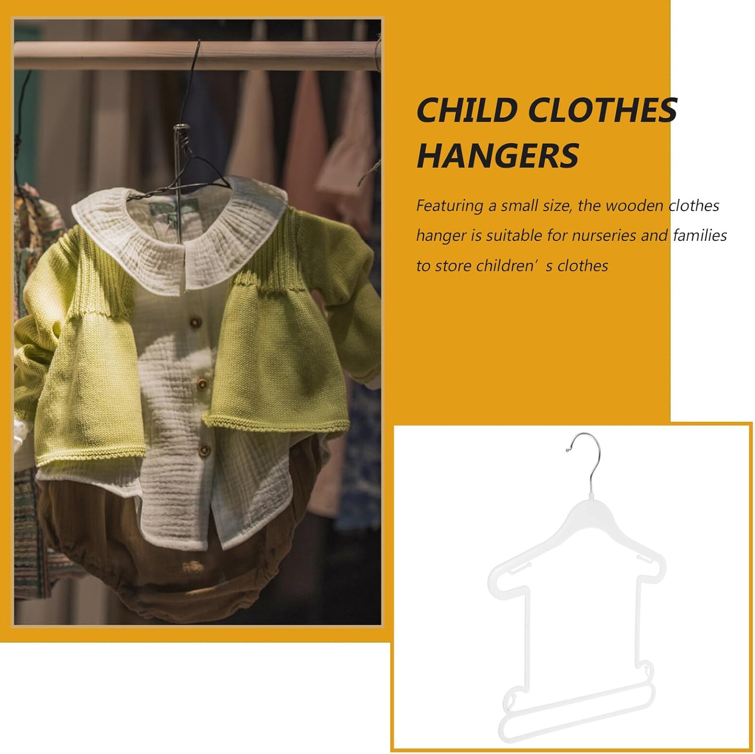 10pcs White Plastic Children Clothes Hangers for Baby Clothes Storage