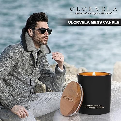 Miniatura 2 de olorvela Velas para hombres, velas perfumadas para el hogar, regalos para mujeres y hombres, 8 onzas, 50 horas de tiempo de combustión, velas de