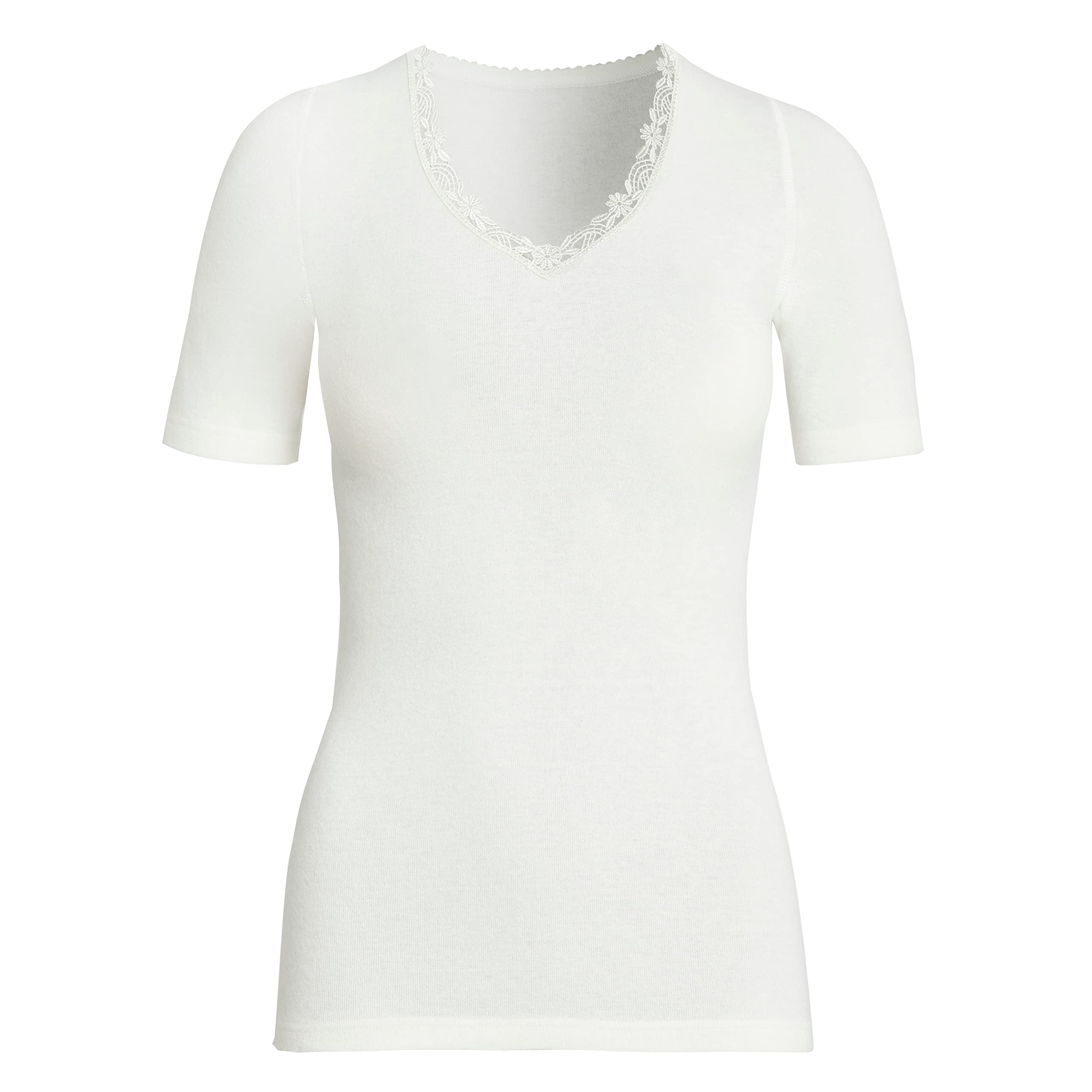 SUSA Thermo Oberteil Damen Angora Weiß, Kälteschutz mit angenehmem, Made in Germany, Thermounterwäsche Damen Oberteil kurzarm