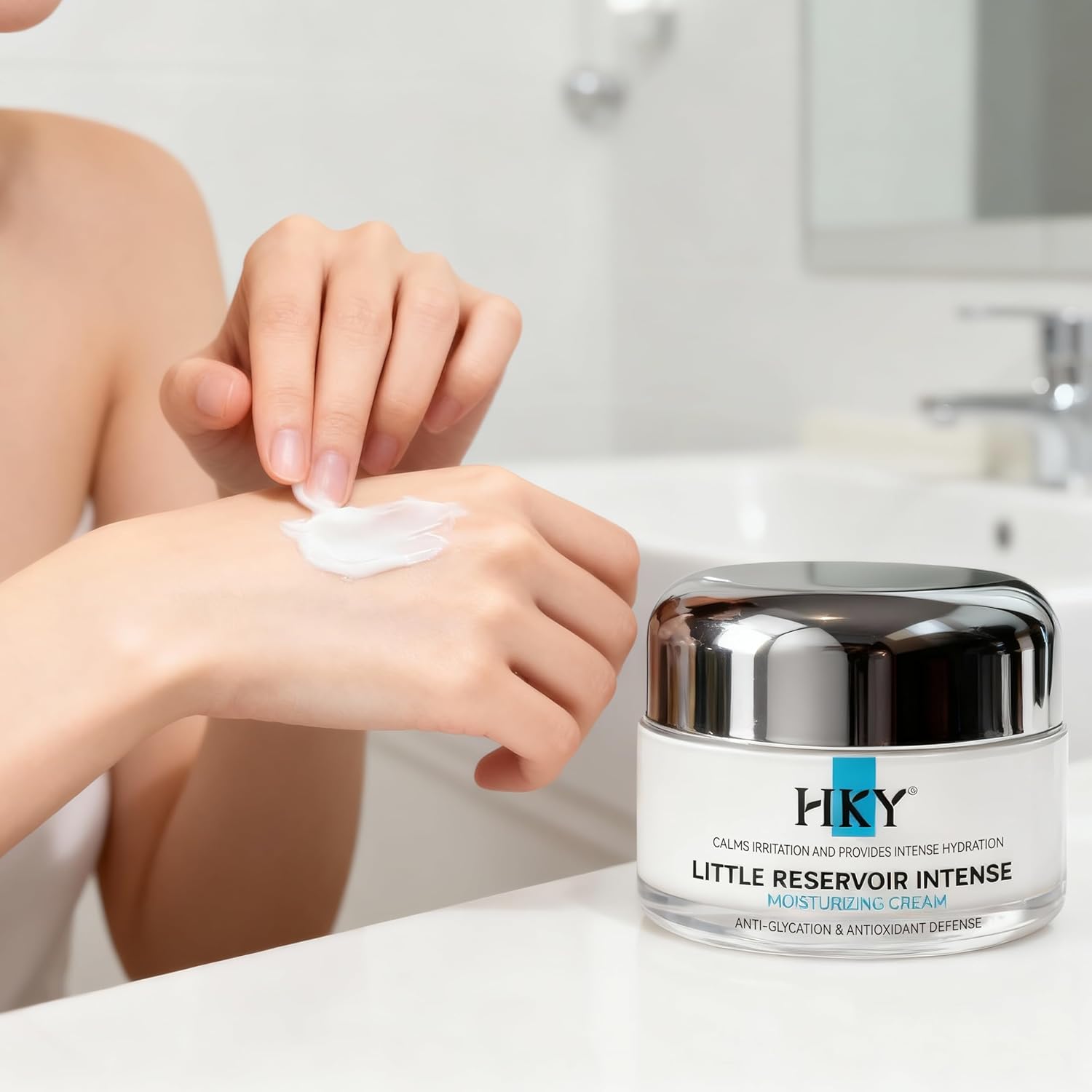 HKY Little Reservoir Intense Moisturizing Cream - Anti-Glycation Face Moisturizer with Tremella & Panthenol - Botanical Barrier Repair for Dry, Sensitive Skin - Lightweight Hydration - Image 9