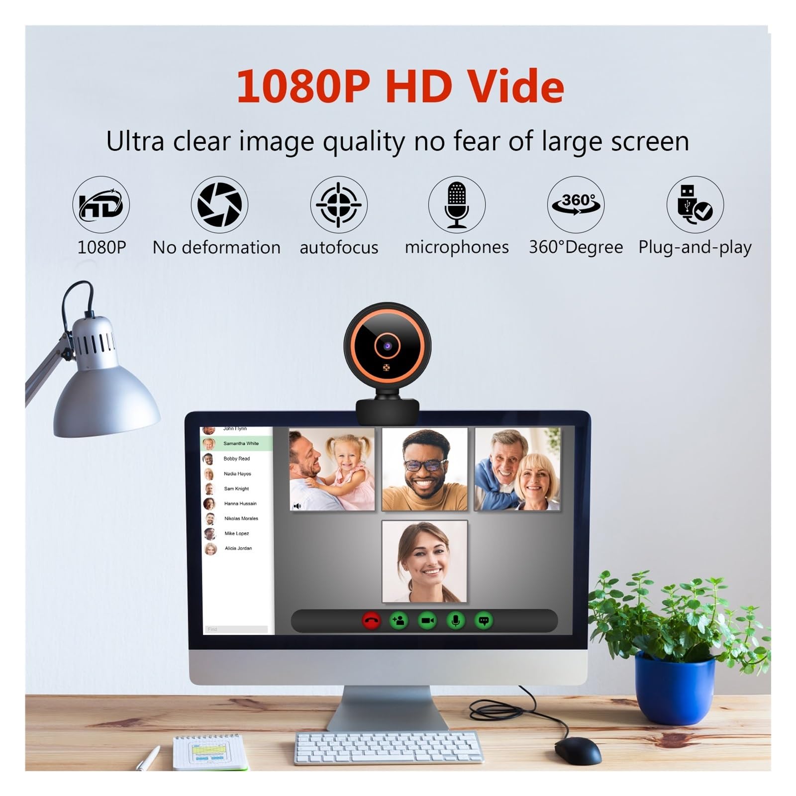 Amazon.co.jp: パソコン用カメラ ウェブカメラ 1080P フル HD USB  