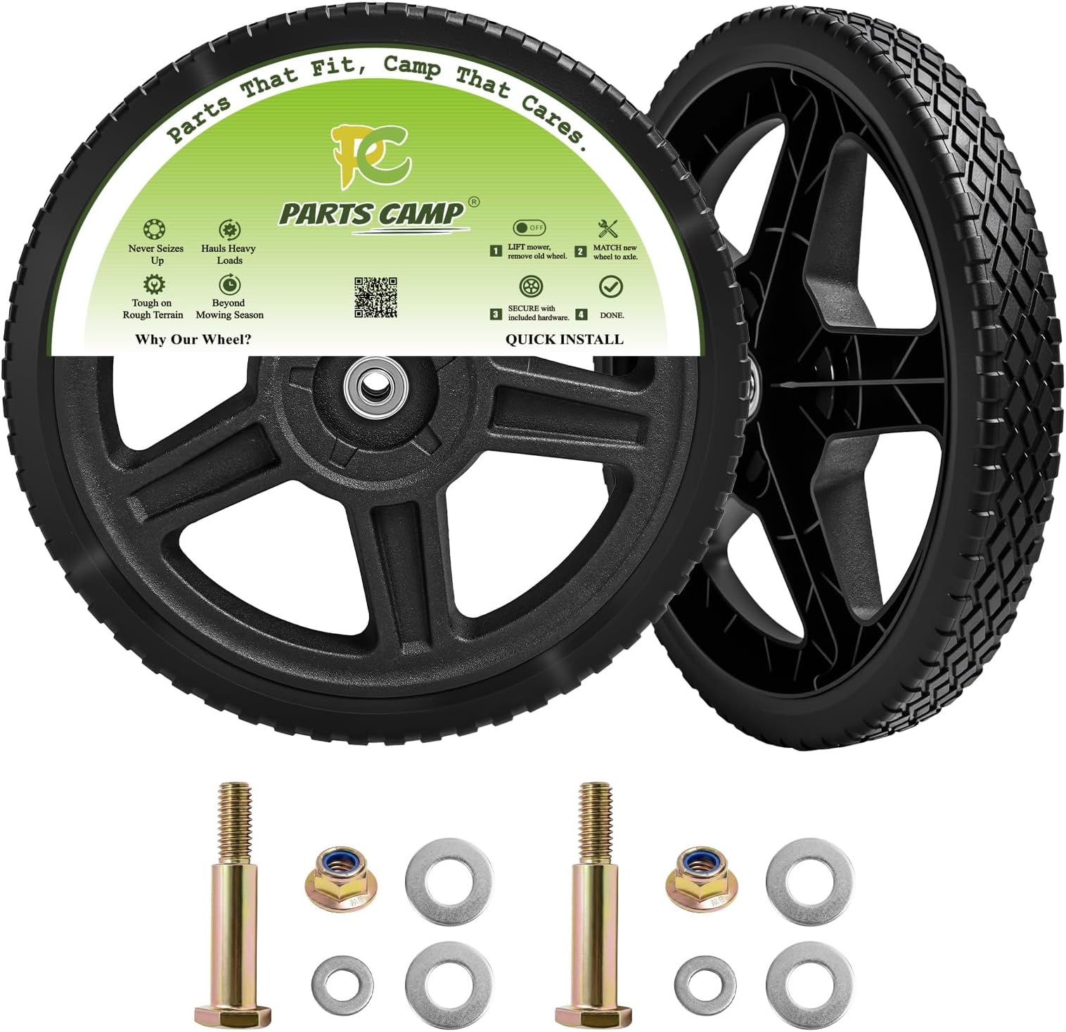 Parts Camp Push Mower Wheel Kits Lawn Mower 12 inch Wheels