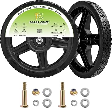 Parts Camp Push Mower Wheel kits Lawn Mower 12 inch Wheels for Push Mower Pressure WasherSet of 2