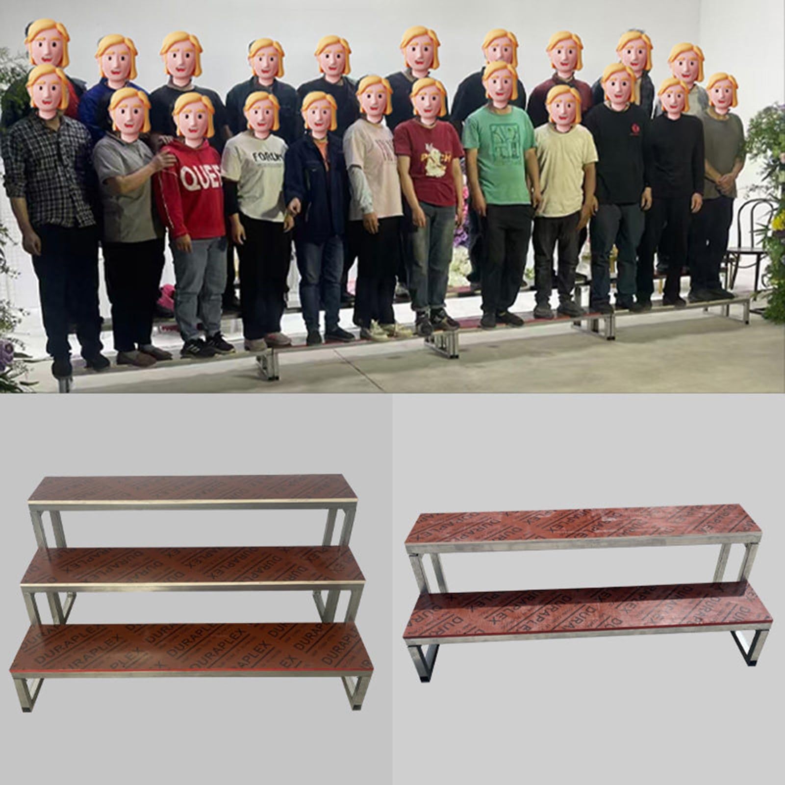 A 1/2/3 Livelli Pedane Per Coro, Antiscivolo Gradini Per Palcoscenico Corale, Scuole Matrimoni Concerti Conferenze Chiesa Spettacoli Teatro Scale Piattaforma(122x50x40cm)