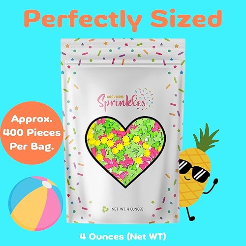 Miniatura 6 de COOL MOM SPRINKLES Toes In The Sand Sprinkles (4 onzas) Sandalias, sol, palmeras para decorar pasteles de verano, cupcakes, galletas y postres