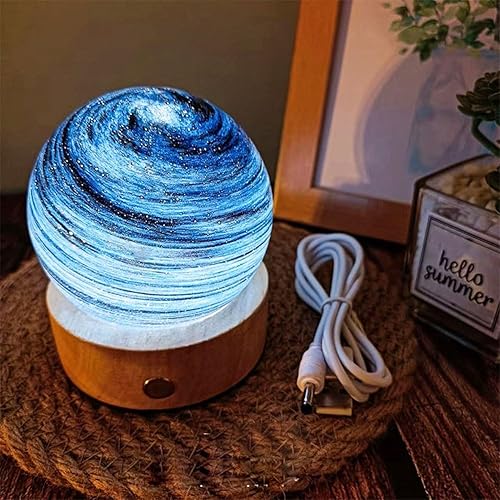 Miniatura 4 de DOOKAA Lámpara de mesa moderna de mediados de siglo, lámpara moderna de mediados de siglo, lámpara de escritorio LED de vidrio soplado a mano, luz