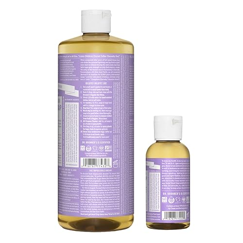 Miniatura 2 de Dr. Bronner's Jabón líquido puro de Castilla  Paquete de lavanda. Botella de 32 onzas y botella de viaje de 2 oz