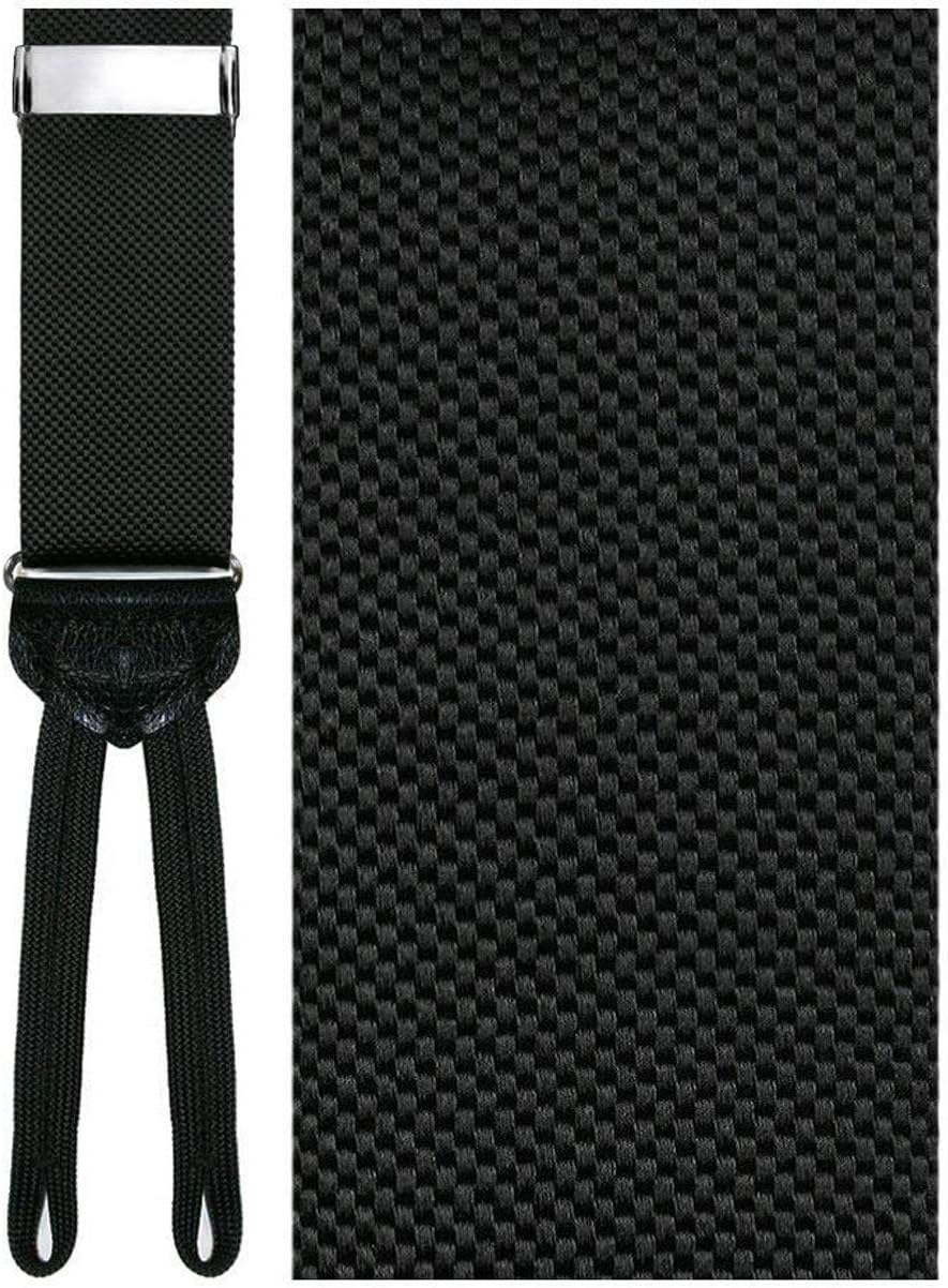 Black Woven Silk Suspenders