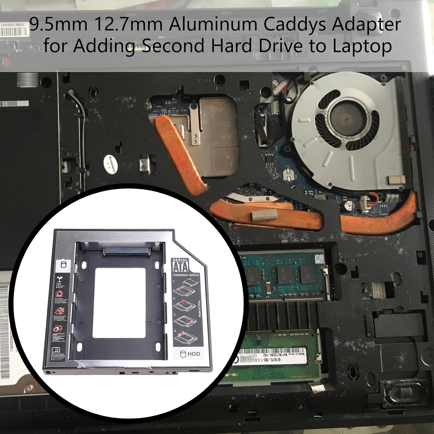 High 9.5mm 12.7mm HDDs Caddys Adapter for Laptops with Easy Installation Process Heat Dissipation Caddys