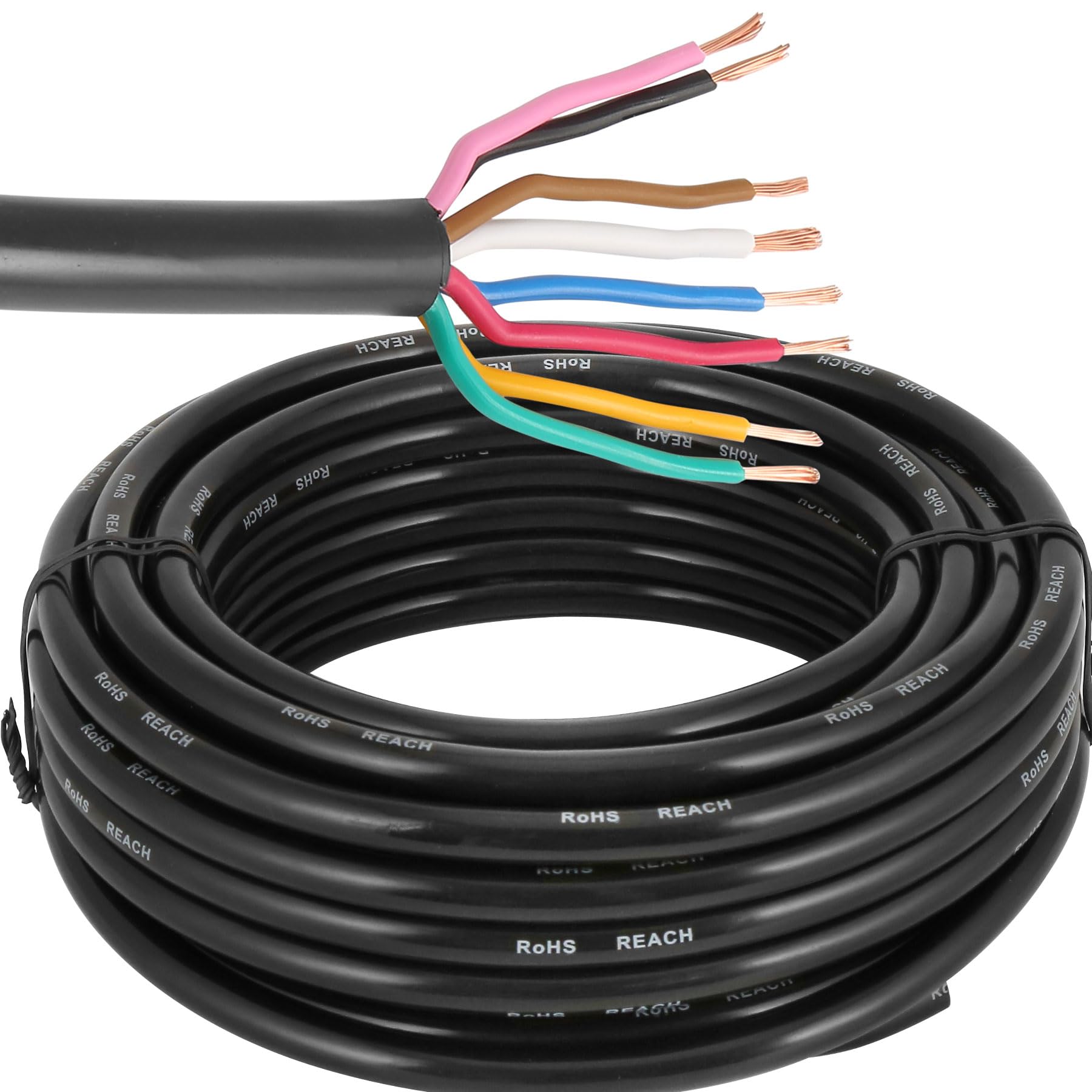 Câble 8 Conducteurs 10M Câble Véhicule 8 Fils Câble Electrique Remorque 7x0.5mm² +1x1mm²Automobile Câble Adaptateur Rond 8 pôles