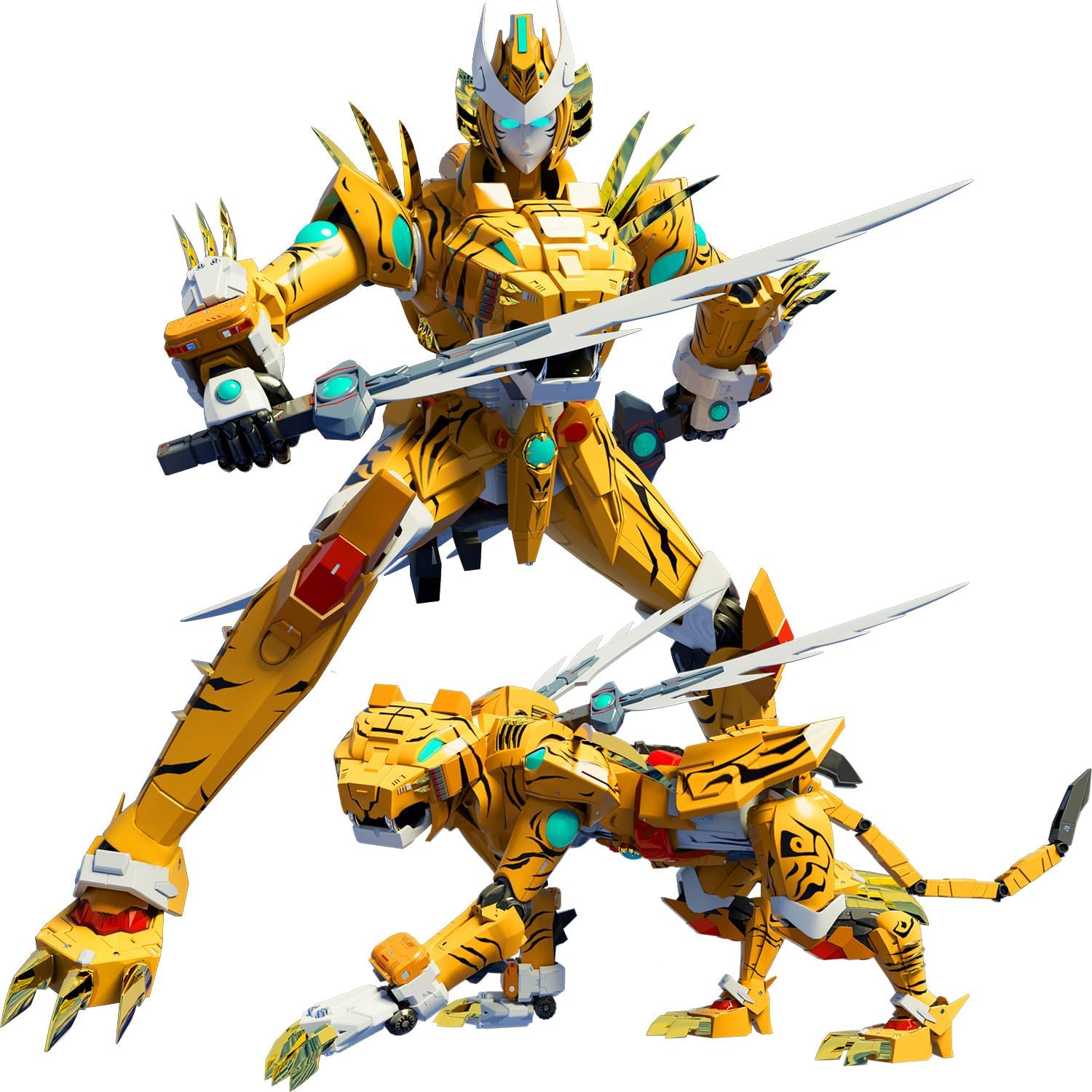 Wenbeier Animal Transforming Robot Toys Tiger Leopard Action Figure for Kids Deformation Robot for Boys & Girls Ages 6 7 8 9 10
