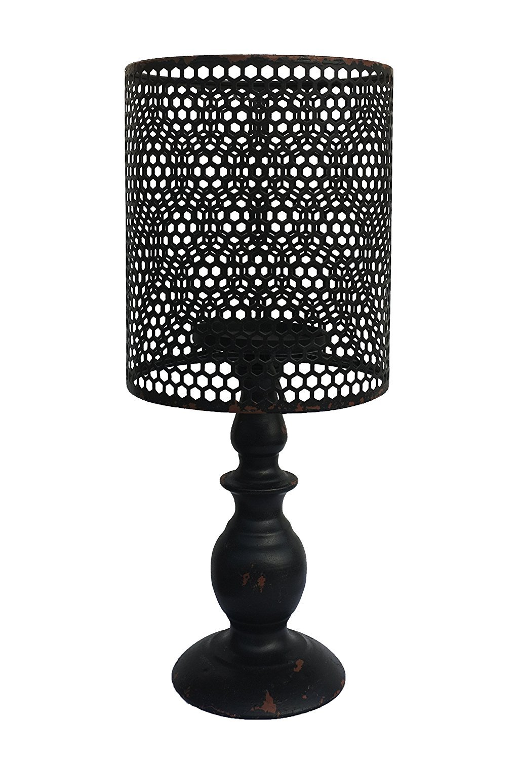 Attraction Design Metal Vintage Look Candle Holder Candle Lamp, Table Decoration, Black