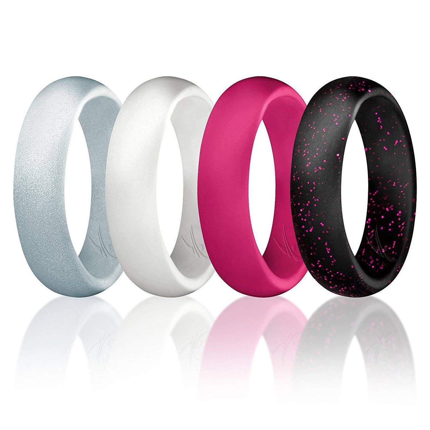 ROQ Silicone Wedding Ring for Women, Affordable Silicone Rubber Wedding Bands