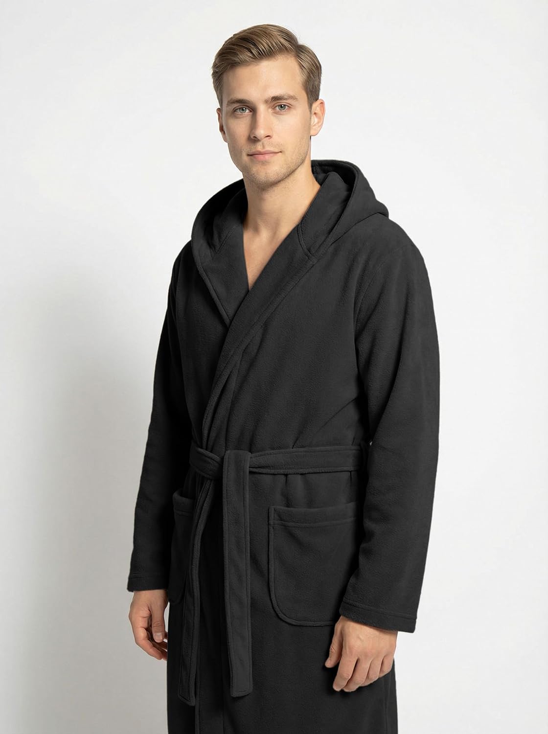 Andrew Scott Men's Hooded Plush Fleece Bathrobe | Ultra Soft Long Spa Robe | Ultimate Comfort & Warmth | Multi Packs Colors - Image 2