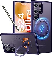 Vista 1 de TORRAS Soporte Magnético Giratorio de 360° para Funda Samsung Galaxy S24 Ultra, Compatible con Magsafe, Resistente a Golpes de Grado Militar Funda