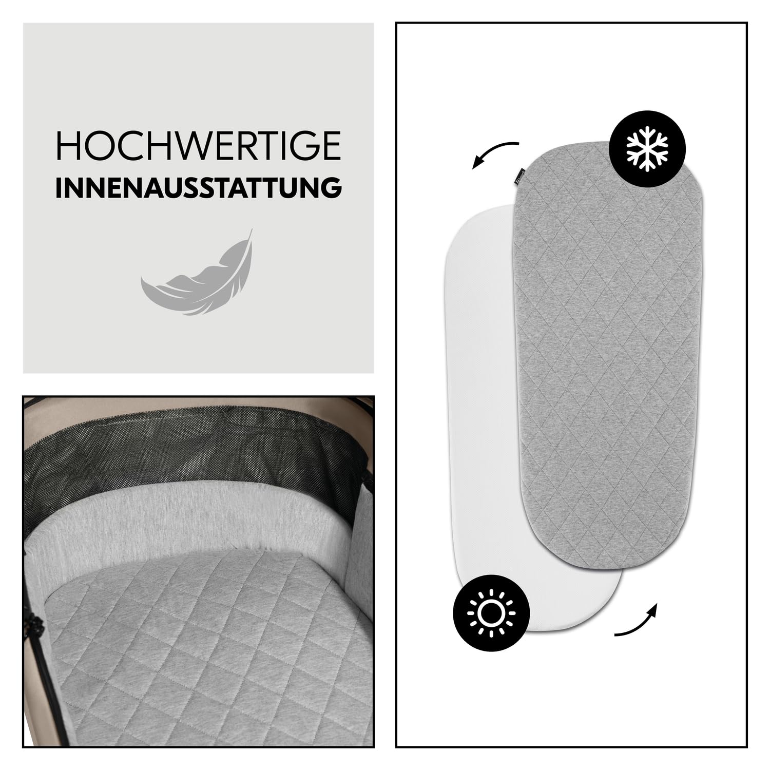 Hauck Comfort N Care Air Set Mocha 2in1 Kinderwagen mit Luftreifen, Wanne mit Memory Knöpfe, Wendbarer Sitz mit Beindecke & Liegefunktion bis 22 kg, Höhenverstellbar, inkl. Adapter