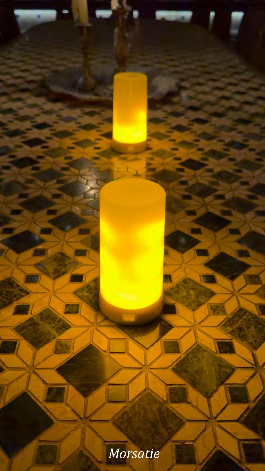 Image of Morsatie【Upgraded Flame Light, Rechargeable LED Flickering Flameless Candles, 4 Modes Battery Operated Candles with Upside Down Effect, Waterproof LED Candles for Indoor Outdoor 1 PCS