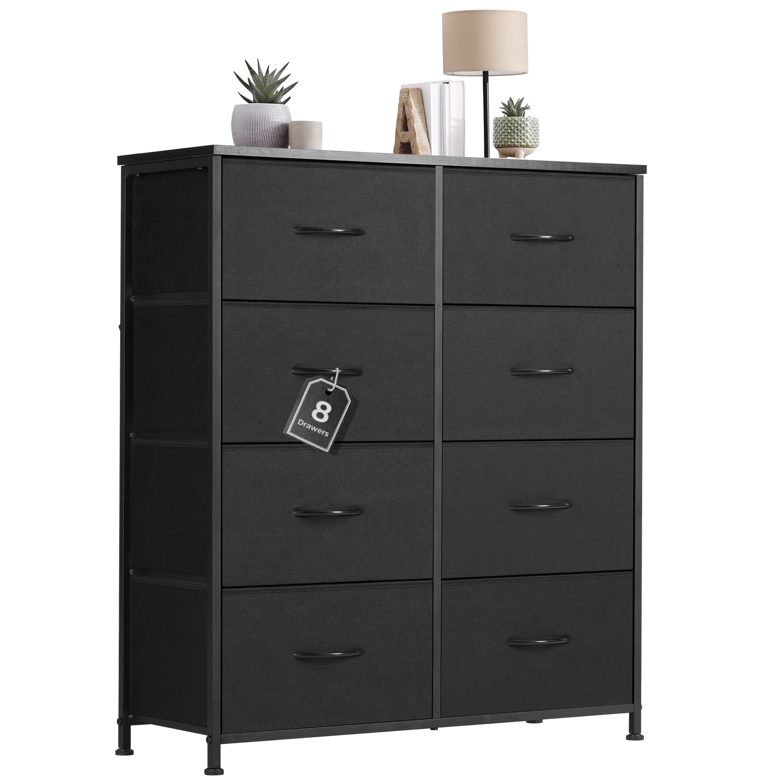 Sweetcrispy Commode 9 Tiroirs Tissu – Meuble De Rangement Polyvalent Marron Rustique Pour Cuisine, Bureau, Chambre Ou Couloir