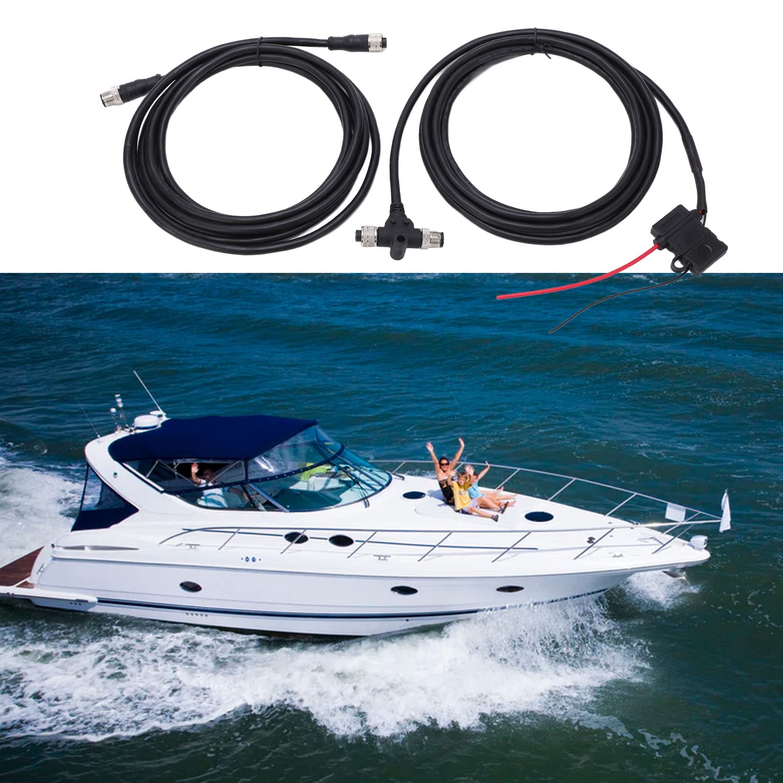 NMEA 2000 Starter Kit, Wasserdichtes Marine NMEA Netzwerk Starter Kit, mit 3-Port-T-Anschlussadapter und Männlich-weiblichem Widerstand