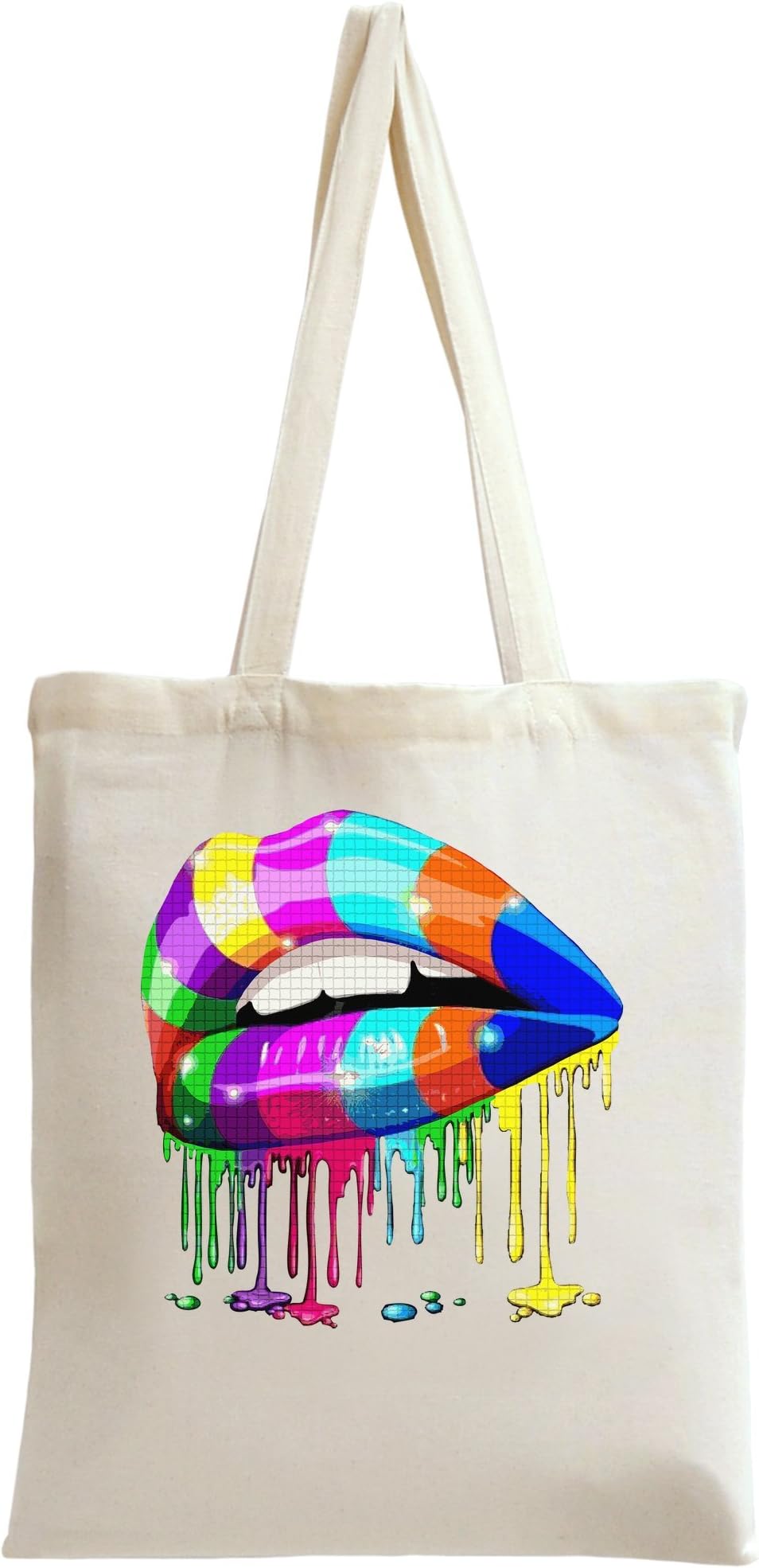 Mosaic Colourful Rainbow Lips Tote Bag