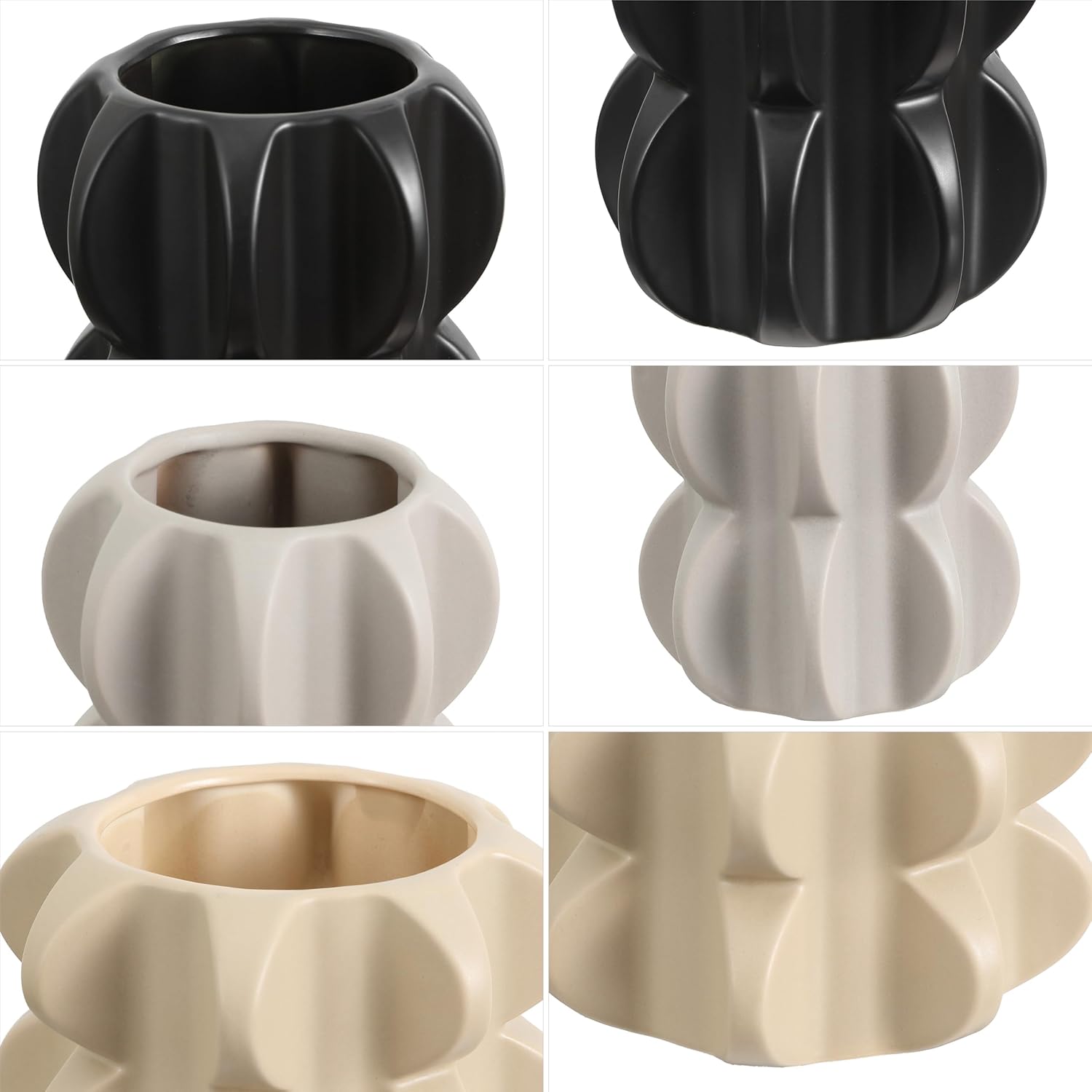 SAFAVIEH Home Collection Felix Ceramic Vases Set of 3 Decorative Modern Accents for Shelf or Table